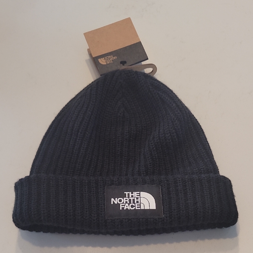 The North Face Dark Knit Hat Kids Salty Dog Lined Beanie NWT Black